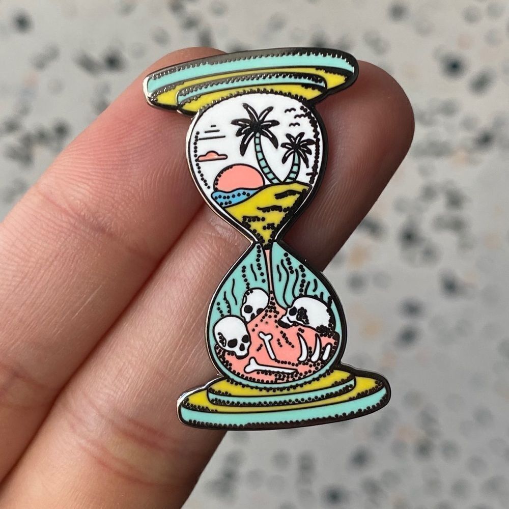 Pastel Life Death Hourglass Enamel Pin/ Brooch
